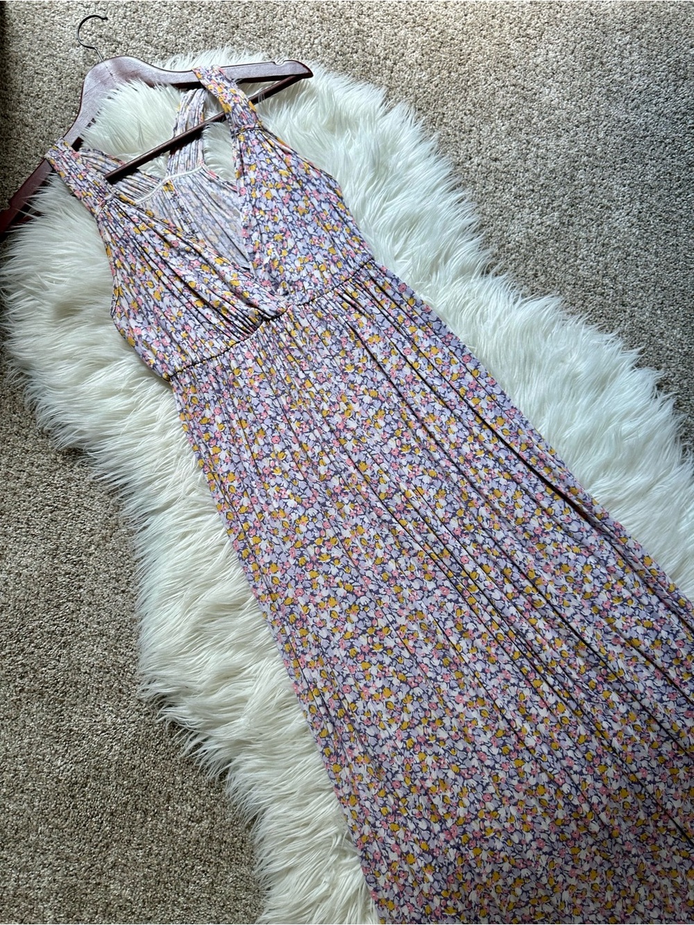 Moda International Pastel Floral V-Neck Maxi Dress Racerback